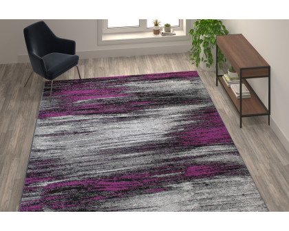 BLNK Rylan Collection Olefin Scraped Design Area Rug with Jute Backing