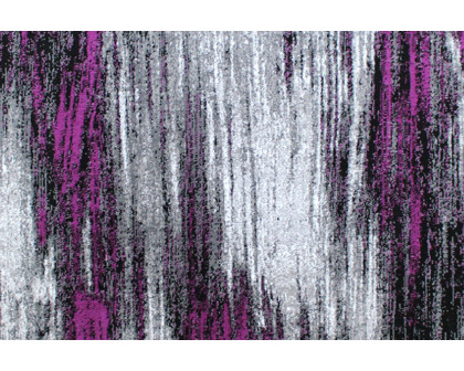 BLNK Rylan Collection Olefin Scraped Design Area Rug with Jute Backing - Purple, 8'W x 10'L