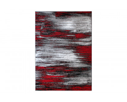 BLNK Rylan Collection Olefin Scraped Design Area Rug with Jute Backing - Red, 8'W x 10'L