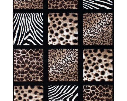 BLNK Menagerie Collection Modern Olefin Animal Print Area Rug - 5'W x 7'L