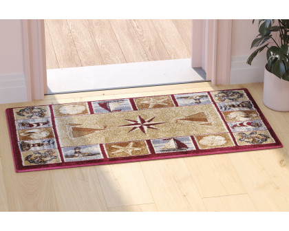 BLNK Inis Collection Nautical Area Rug with Jute Backing