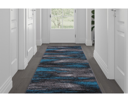 BLNK Rylan Collection Abstract Olefin Area Rug with Jute Backing