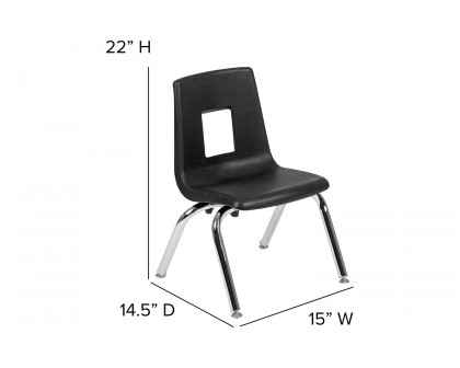 BLNK Mickey Advantage Student Stack School Chair - Black, 12"H