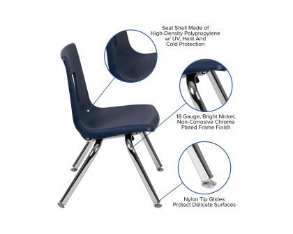 BLNK Mickey Advantage Student Stack School Chair - Navy, 12"H