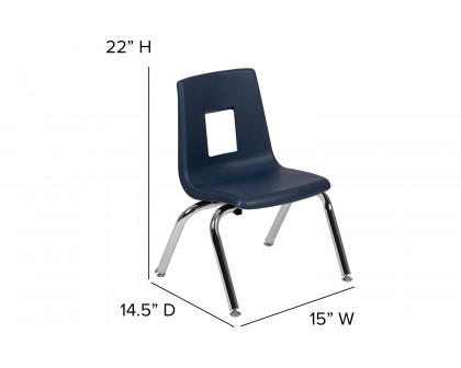 BLNK Mickey Advantage Student Stack School Chair - Navy, 12"H