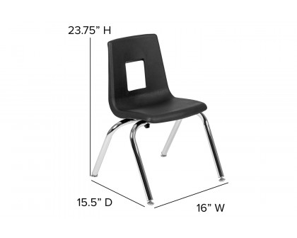 BLNK Mickey Advantage Student Stack School Chair - Black, 14"H