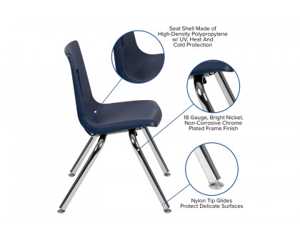 BLNK Mickey Advantage Student Stack School Chair - Navy, 14"H