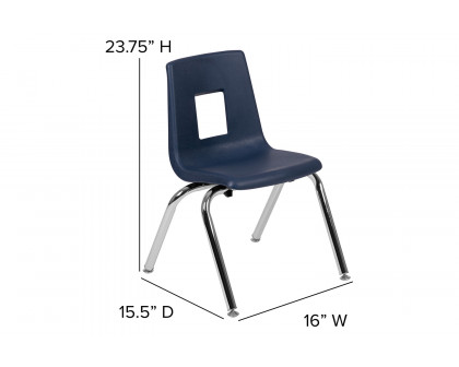 BLNK Mickey Advantage Student Stack School Chair - Navy, 14"H