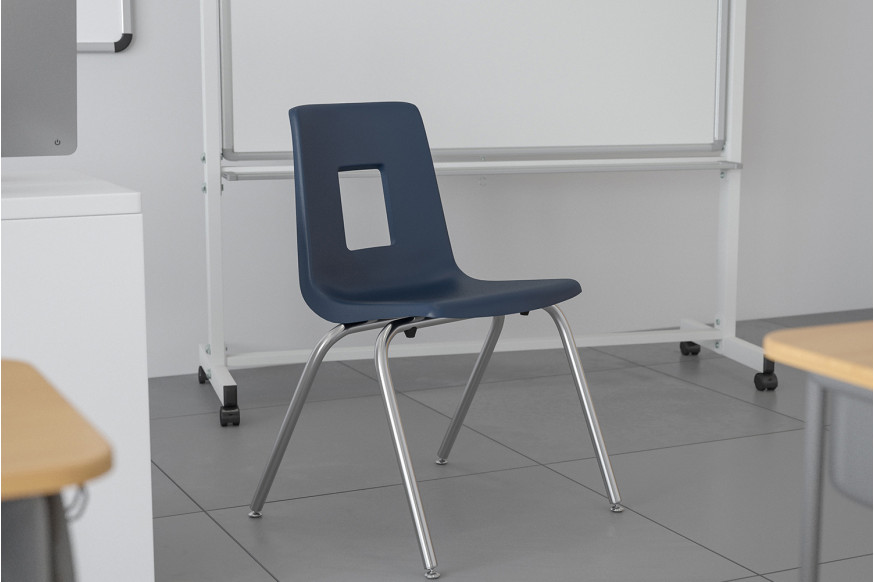 BLNK™ Mickey Advantage Student Stack School Chair - Navy, 16"H