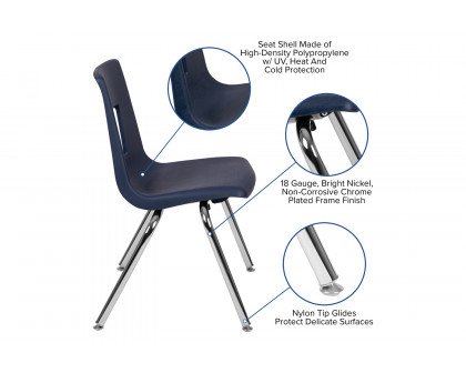 BLNK™ Mickey Advantage Student Stack School Chair - Navy, 16"H