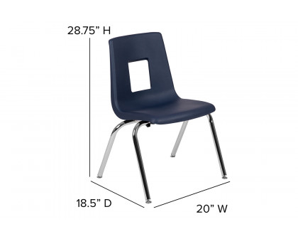 BLNK™ Mickey Advantage Student Stack School Chair - Navy, 16"H