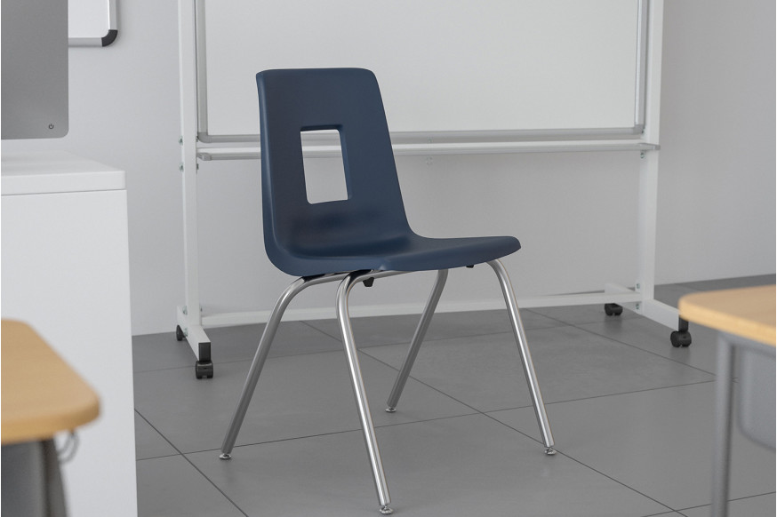 BLNK™ Mickey Advantage Student Stack School Chair - Navy, 18"H