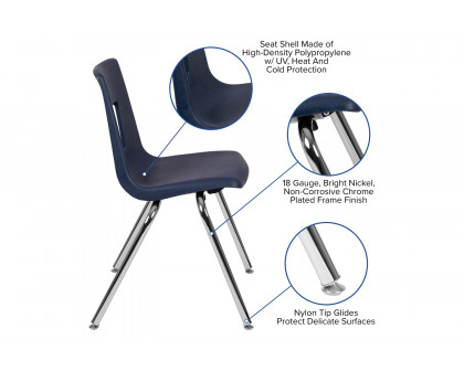 BLNK™ Mickey Advantage Student Stack School Chair - Navy, 18"H