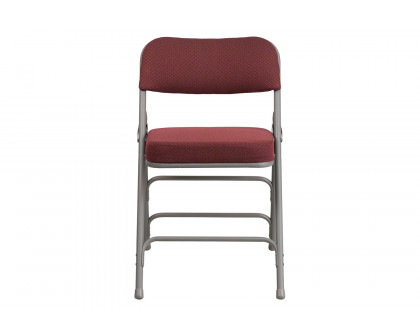 BLNK HERCULES Series Style 1 Fabric Premium Curved Triple Braced and Double Hinged Metal Folding Chair - Burgundy