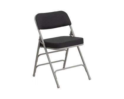 BLNK - HERCULES Series Fabric Premium Curved Triple Braced and Double Hinged Pin-Dot Metal Folding Chair