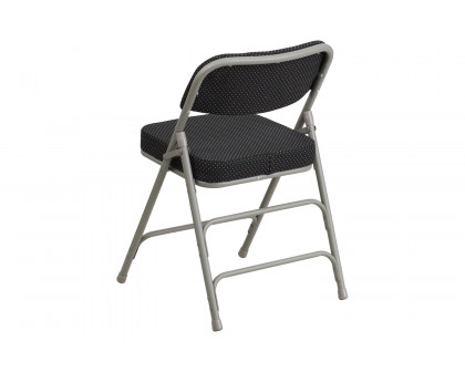 BLNK - HERCULES Series Fabric Premium Curved Triple Braced and Double Hinged Pin-Dot Metal Folding Chair