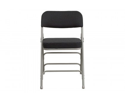 BLNK - HERCULES Series Fabric Premium Curved Triple Braced and Double Hinged Pin-Dot Metal Folding Chair