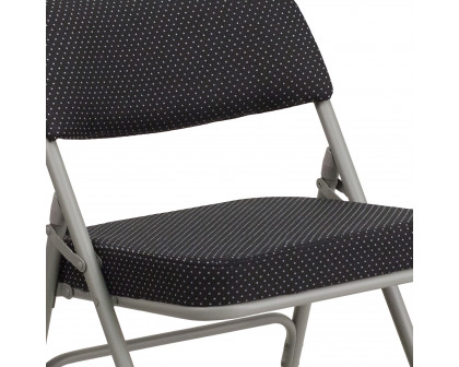 BLNK - HERCULES Series Fabric Premium Curved Triple Braced and Double Hinged Pin-Dot Metal Folding Chair