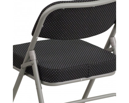 BLNK - HERCULES Series Fabric Premium Curved Triple Braced and Double Hinged Pin-Dot Metal Folding Chair