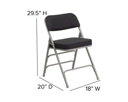 BLNK - HERCULES Series Fabric Premium Curved Triple Braced and Double Hinged Pin-Dot Metal Folding Chair