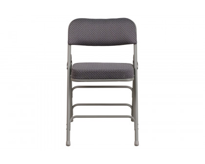 BLNK HERCULES Series Style 1 Fabric Premium Curved Triple Braced and Double Hinged Metal Folding Chair - Gray