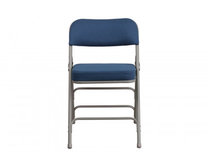 BLNK™ HERCULES Series Style 1 Fabric Premium Curved Triple Braced and Double Hinged Metal Folding Chair - Navy