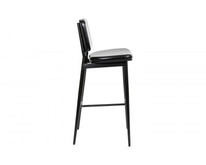 BLNK Kenzie Commercial LeatherSoft Mid-Back Bar Stools Set of 2 - Black