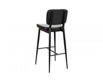 BLNK Kenzie Commercial LeatherSoft Mid-Back Bar Stools Set of 2 - Black