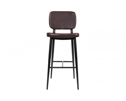 BLNK Kenzie Commercial LeatherSoft Mid-Back Bar Stools Set of 2 - Brown