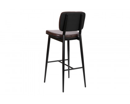 BLNK Kenzie Commercial LeatherSoft Mid-Back Bar Stools Set of 2 - Brown