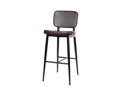 BLNK Kenzie Commercial LeatherSoft Mid-Back Bar Stools Set of 2 - Brown