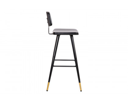 BLNK Kora Commercial LeatherSoft Low Back Bar Stools Set of 2 - Black