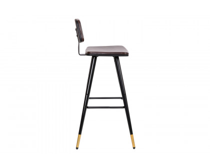 BLNK™ Kora Commercial LeatherSoft Low Back Bar Stools Set of 2 - Brown