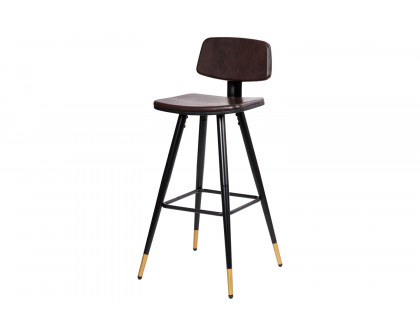 BLNK™ Kora Commercial LeatherSoft Low Back Bar Stools Set of 2 - Brown