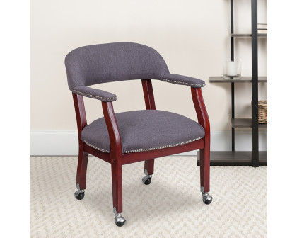 BLNK Sarah Fabric Luxurious Conference Chair with Accent Nail Trim and Casters