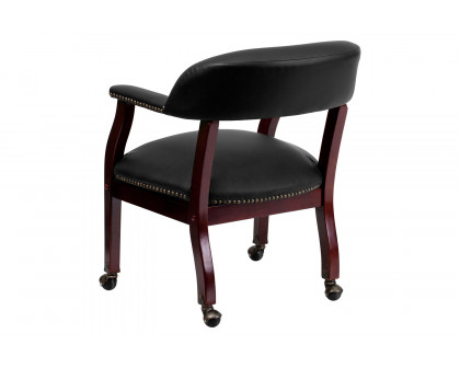 BLNK™ Diamond LeatherSoft Conference Chair with Accent Nail Trim and Casters - Black