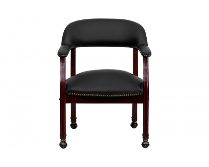 BLNK™ Diamond LeatherSoft Conference Chair with Accent Nail Trim and Casters - Black