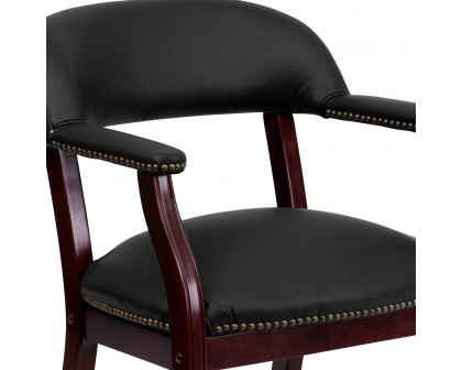 BLNK™ Diamond LeatherSoft Conference Chair with Accent Nail Trim and Casters - Black