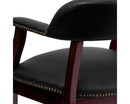 BLNK™ Diamond LeatherSoft Conference Chair with Accent Nail Trim and Casters - Black