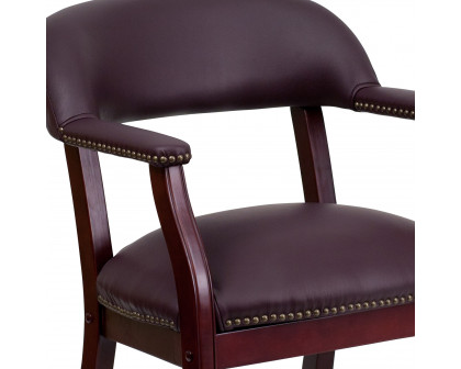 BLNK™ Diamond LeatherSoft Conference Chair with Accent Nail Trim and Casters - Burgundy