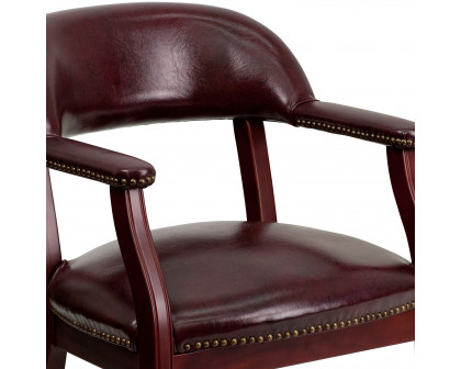 BLNK™ Sarah Vinyl Luxurious Conference Chair with Accent Nail Trim and Casters - Oxblood