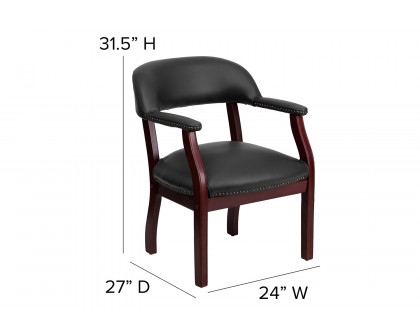 BLNK™ Diamond Vinyl Luxurious Conference Chair with Accent Nail Trim - Black