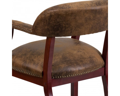 BLNK Diamond Suede Luxurious Conference Chair with Accent Nail Trim - Brown