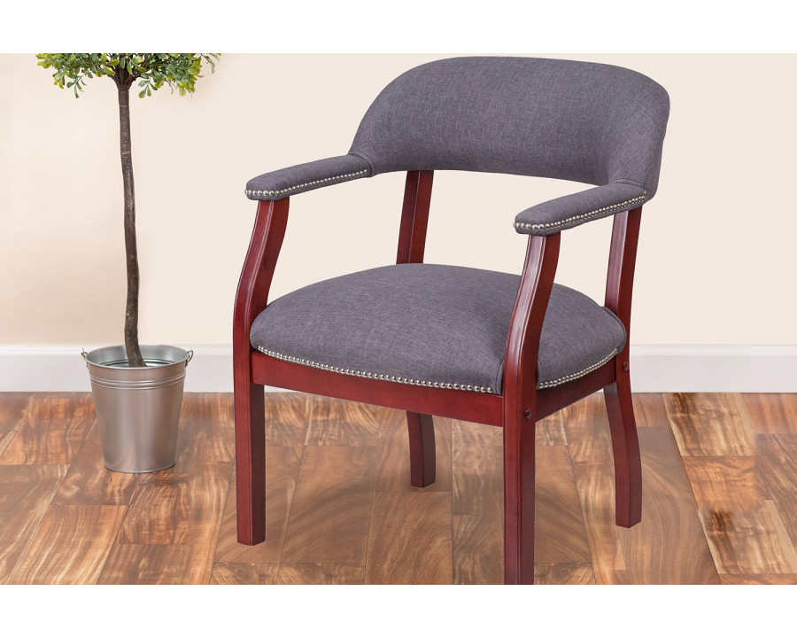 BLNK Diamond Fabric Luxurious Conference Chair with Accent Nail Trim - Gray