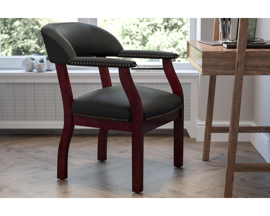 BLNK Diamond LeatherSoft Conference Chair with Accent Nail Trim