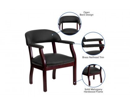 BLNK™ Diamond LeatherSoft Conference Chair with Accent Nail Trim - Black