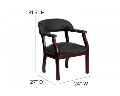 BLNK™ Diamond LeatherSoft Conference Chair with Accent Nail Trim - Black