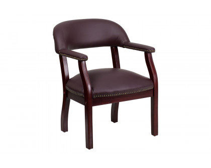 BLNK™ Diamond LeatherSoft Conference Chair with Accent Nail Trim - Burgundy