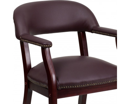 BLNK™ Diamond LeatherSoft Conference Chair with Accent Nail Trim - Burgundy