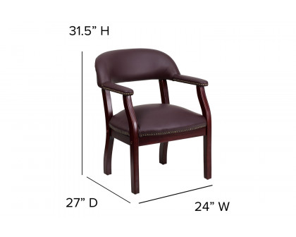 BLNK™ Diamond LeatherSoft Conference Chair with Accent Nail Trim - Burgundy